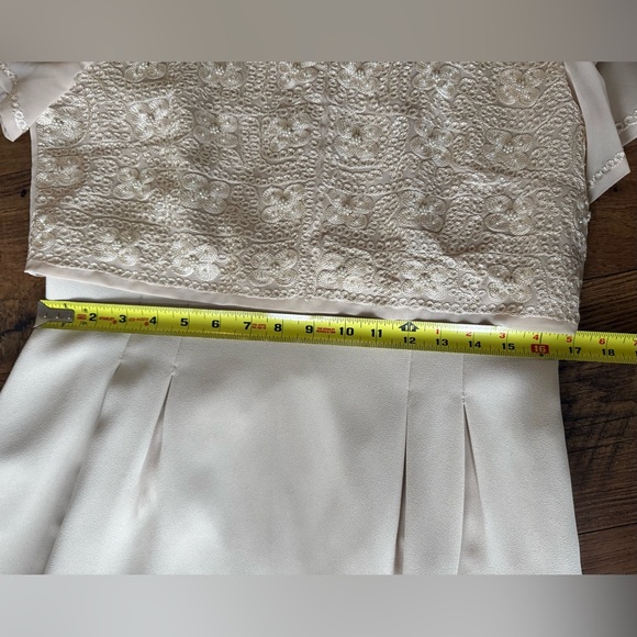 Vintage Donna Morgan Lace Overlay Formal Dress Champagne Ivory Size 12 - Picture 6 of 10